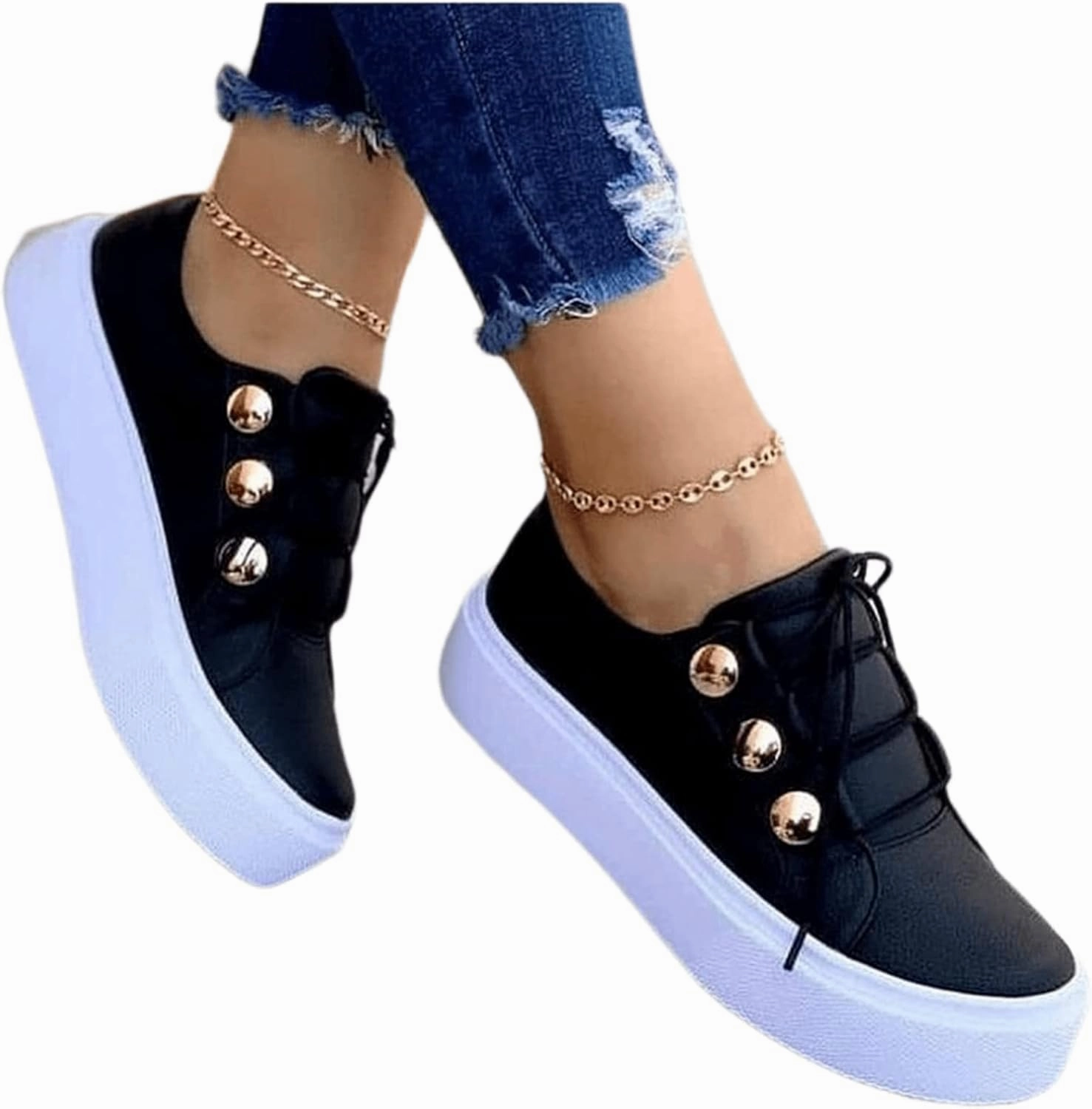 Ladmiple Shoes For Women Sneakers Trendy Slip On Canvas Shoes Fashion Casual Summer Comfortable Walking Flats Loafers Sneakers And White