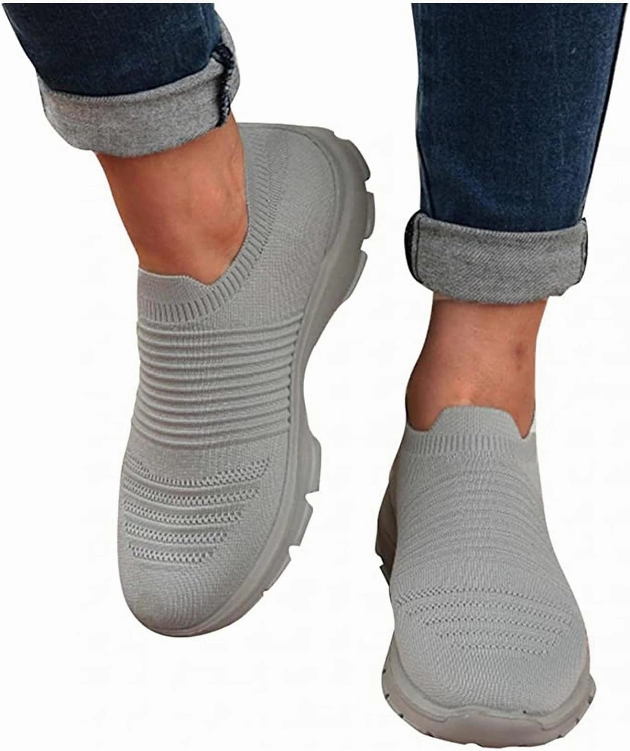 Ladmiple Sneakers For Women Slip On Platform Sneakers Casual Walking Shoes Dressy Summer Fashion Comfort Flats Loafers Sneakers For Elderly