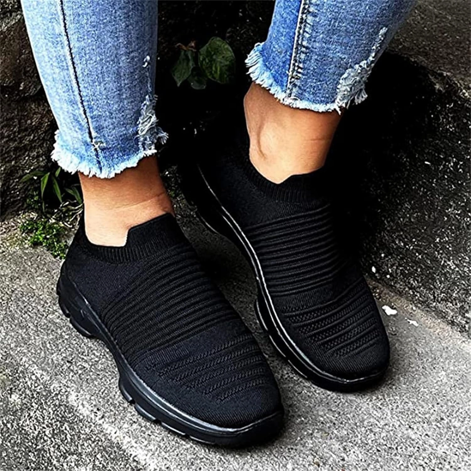 Ladmiple Walking Sneakers For Women Wide Width Athletic Running Shoes Slip On Mesh Athletic Tennis Workout Sneakers Non Slip Shoes Sneakers