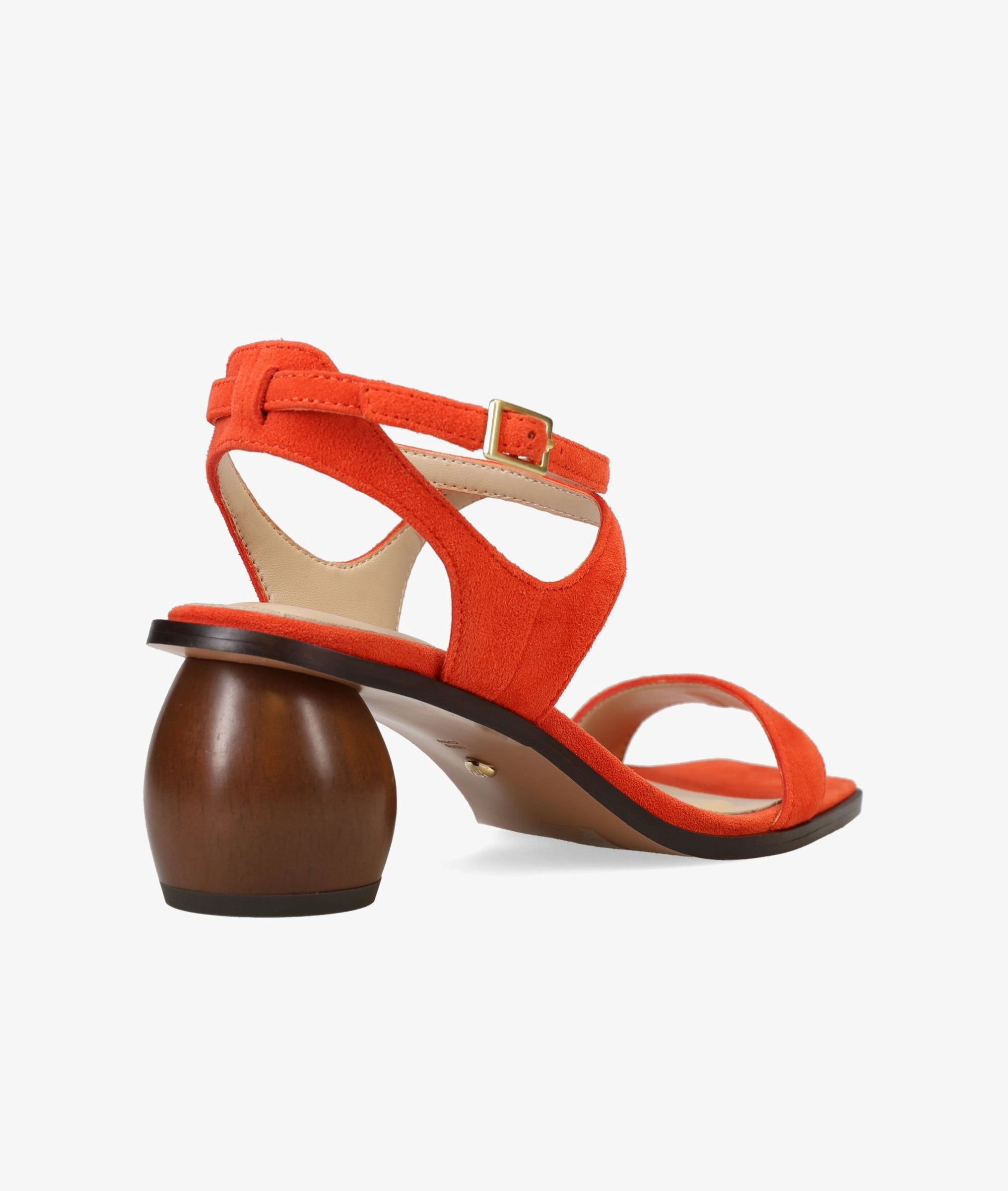 Calf Leather Brogues Laika Low Heel - Red Orange