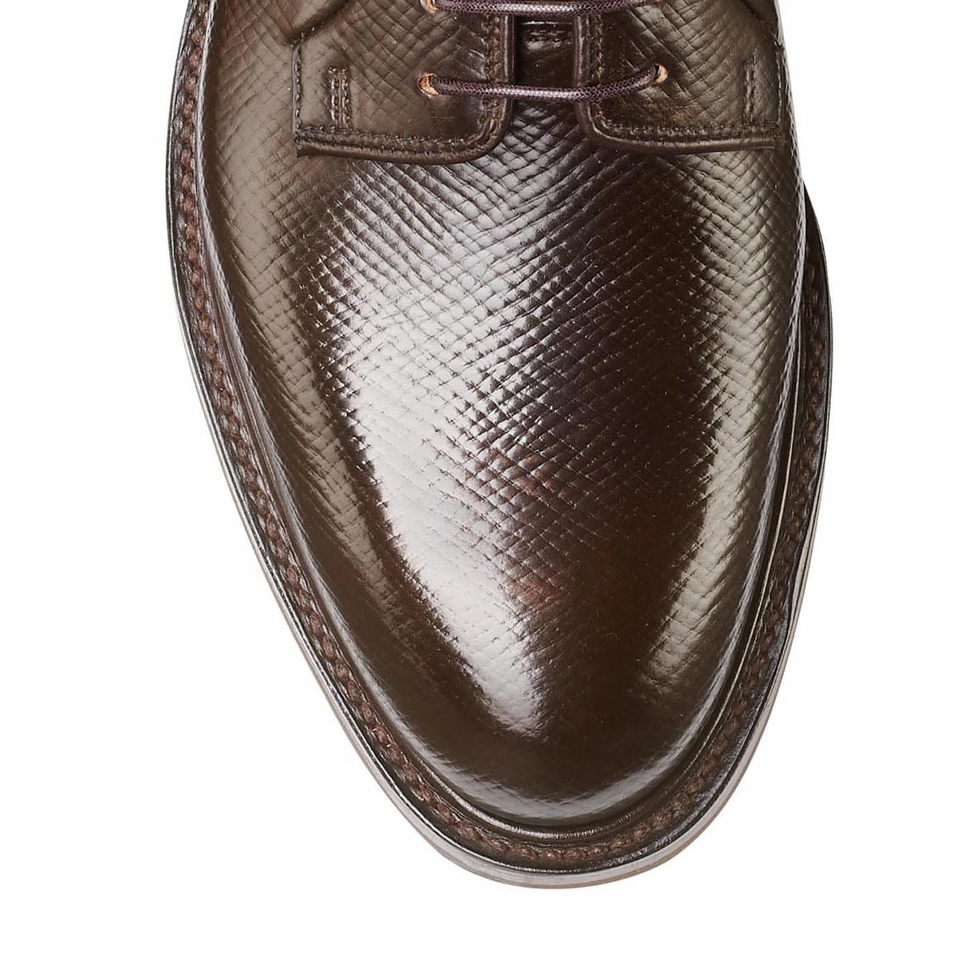 Lanark 5 Dark Brown Hatch Grain Cordovan Lisbeth Lace Up Shoes