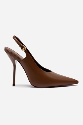 Mixed Climbing Shoes Larroud x Altuzarra Pump In Burnt Umber Leather