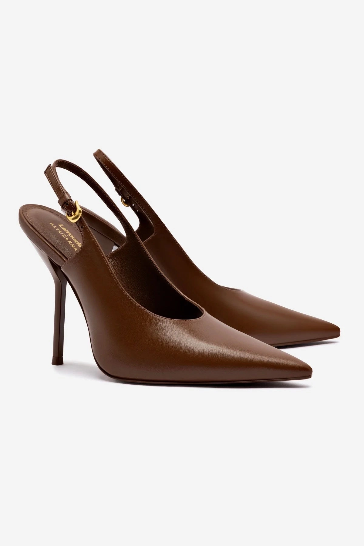 Badminton Shoes Sale Larroud x Altuzarra Pump In Burnt Umber Leather