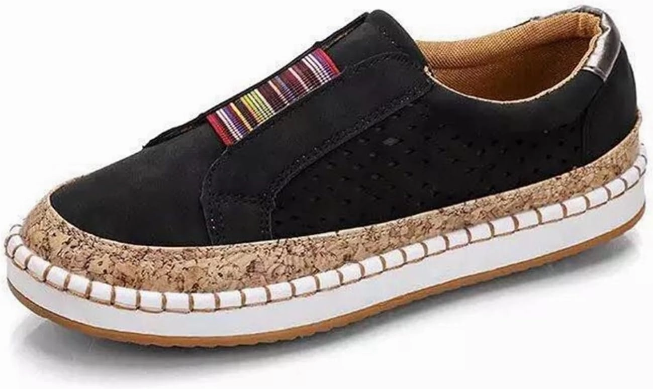 Lausiuoe Shoes For Women Dressy Flats Canvas Loafers Slip on Low Top Non Slip Fashion Casual Classic Soft Walking Sneakers Platform Shoes Sneakers