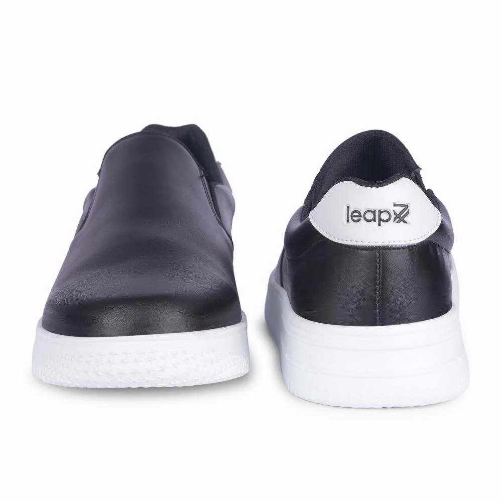 Leap7x Casual Black Non-Lacing Sneakers For Men DUGLAS-2E By Liberty R Sneakers