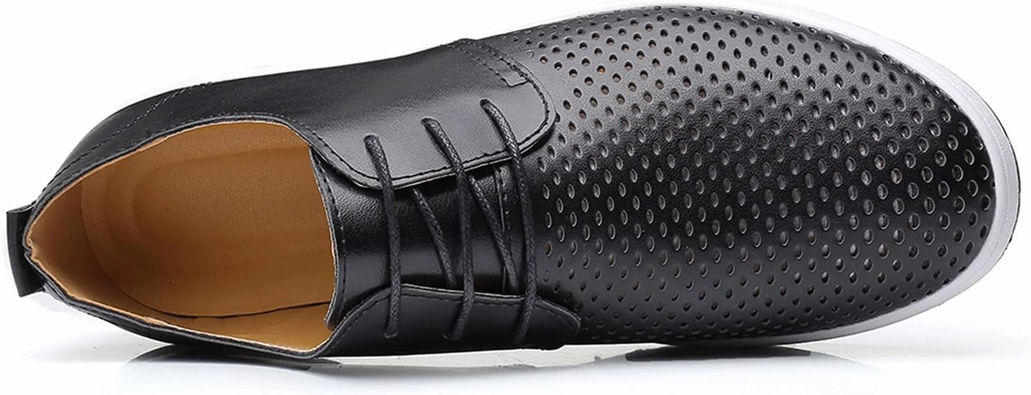 Comfortable Black Business Casual Shoes for Men Style Men's Summer Leather Solid Summer Shoes Breathable Business Leisure Hollow Men's leather shoes Black Dress Shoes Slip Ons for Men Best Non Slip Winter Boots