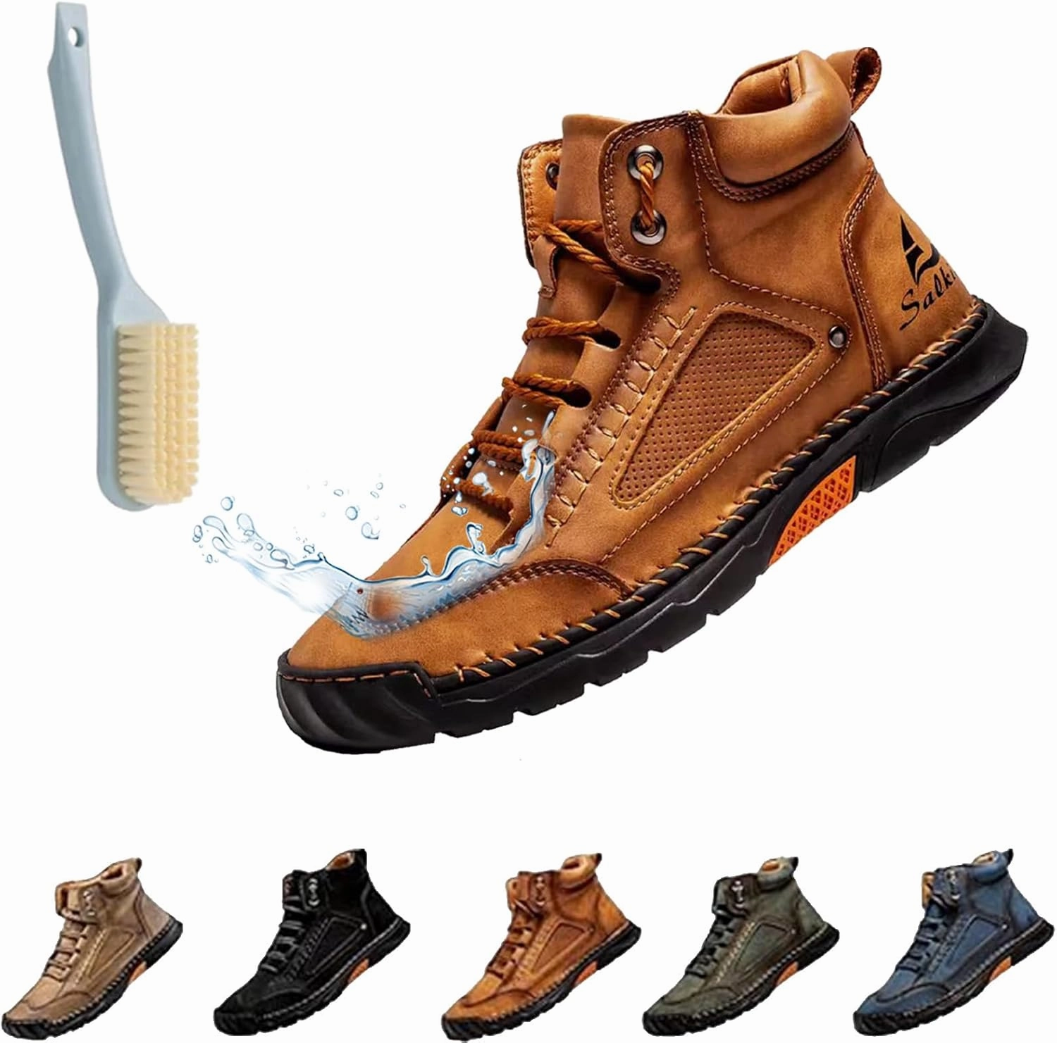 Safety Toe Combat Boots Sawbehind Mens Boots, Waterproof Sawbehind Men'S Comfortable Handmade Leather Boots, Saw Behind Mens Spacious Toe Shoes