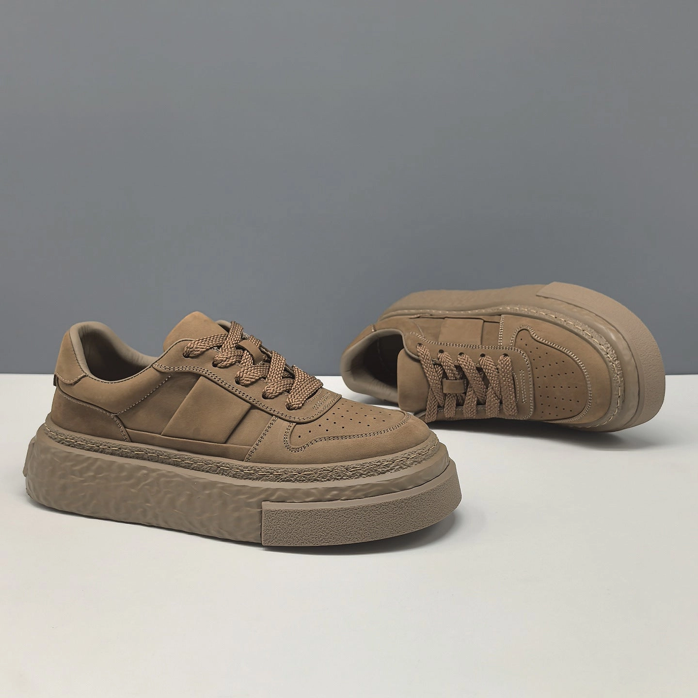 Men's Plain Breathable Leather Casual Skate Shoes Types Of Skate Shoes