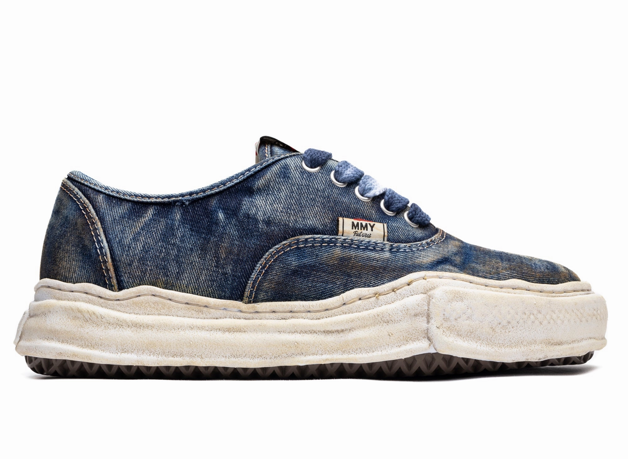 Maison Mihara Yasuhiro Denim Baker Low in Blue Travel Derby Shoe