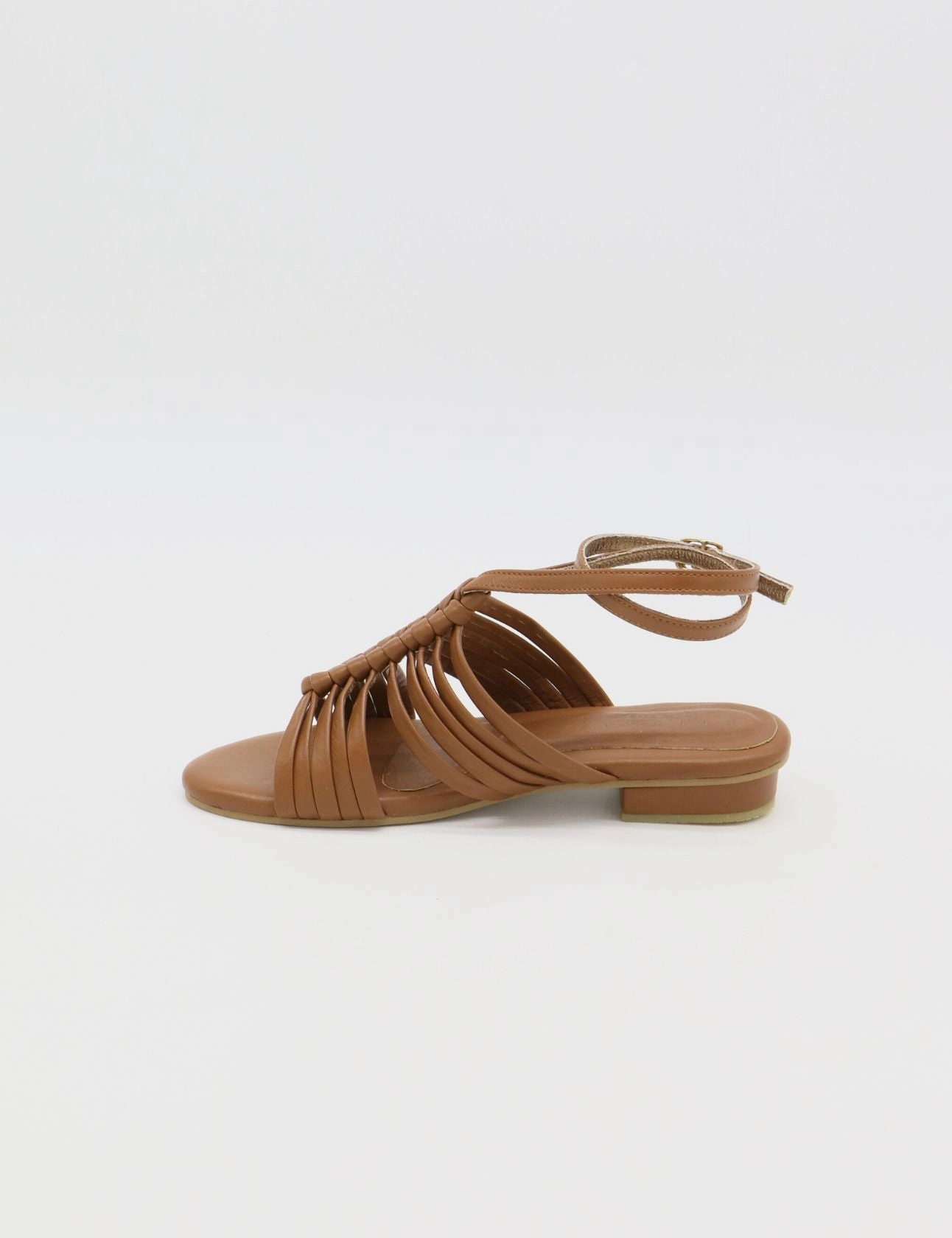 Jellly Sandals Aphrodita braided crochet sandals in brown leather women shoes