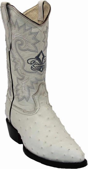 Western Shops Mens Leather Ostrich Quill Print Western Cowboy Boots Boots Rain Boots