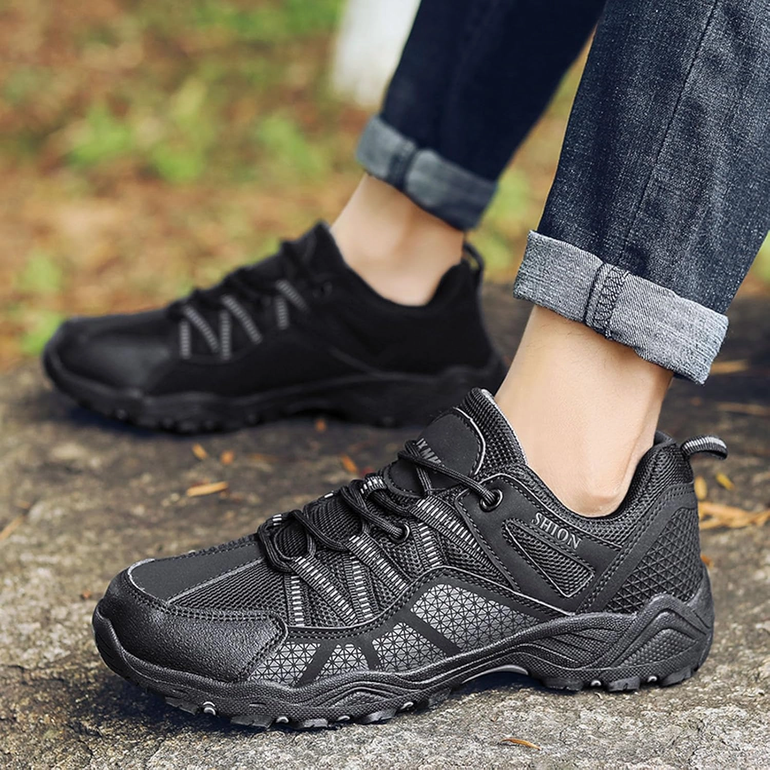 Cavalier Boots Men Sports Shoes Fashionable New Pattern Simple Solid Outdoor Mountaineering Shoes Sneaker Slippers for Men Size 13 Men's SPO