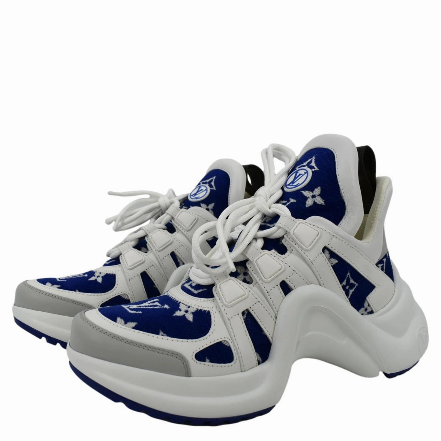 LOUIS VUITTON Archlight Sneakers Jacquard Leather White Size 38 Osiris Sneakers