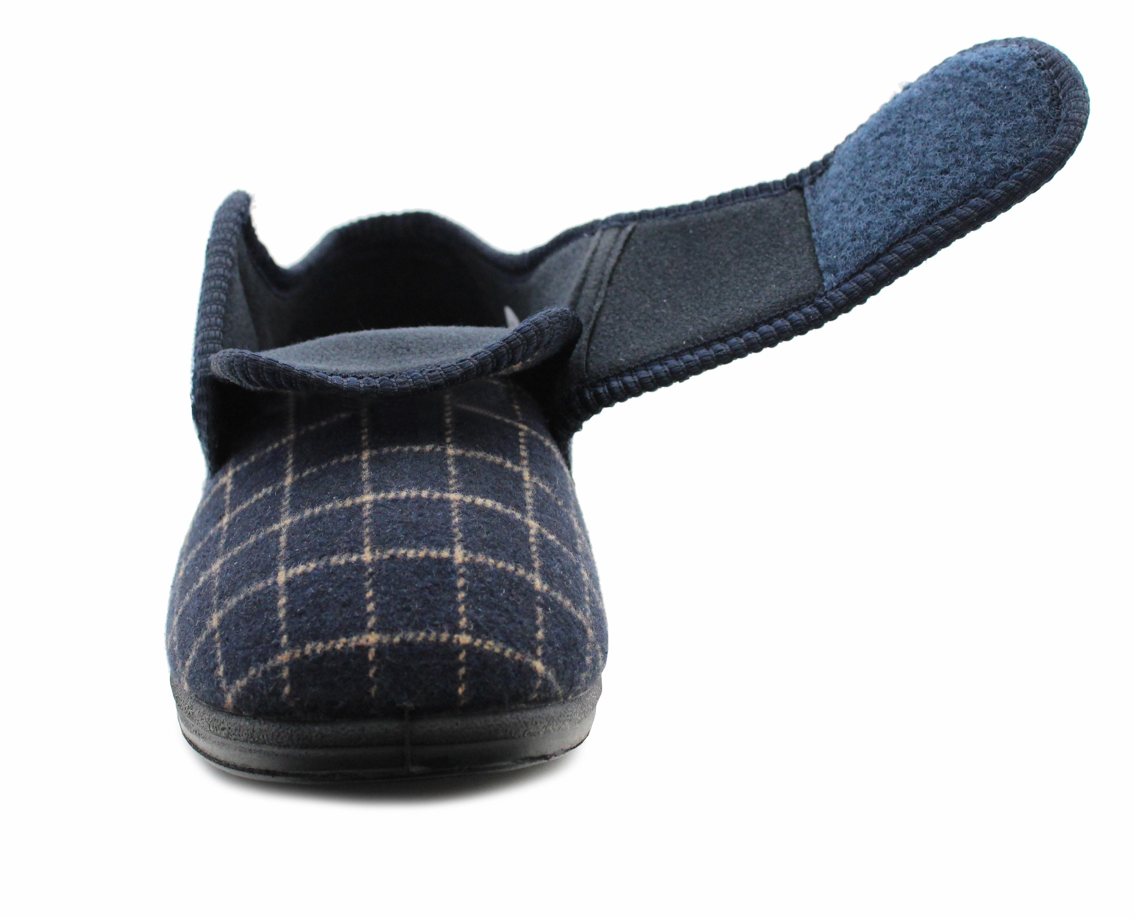 Most Expensive Slitters Mens Extra Wide Fitting EEE Slippers Memory Foam Touch Fasten Easy Wear Diabetic Orthopaedic Check Bedroom House Shoes