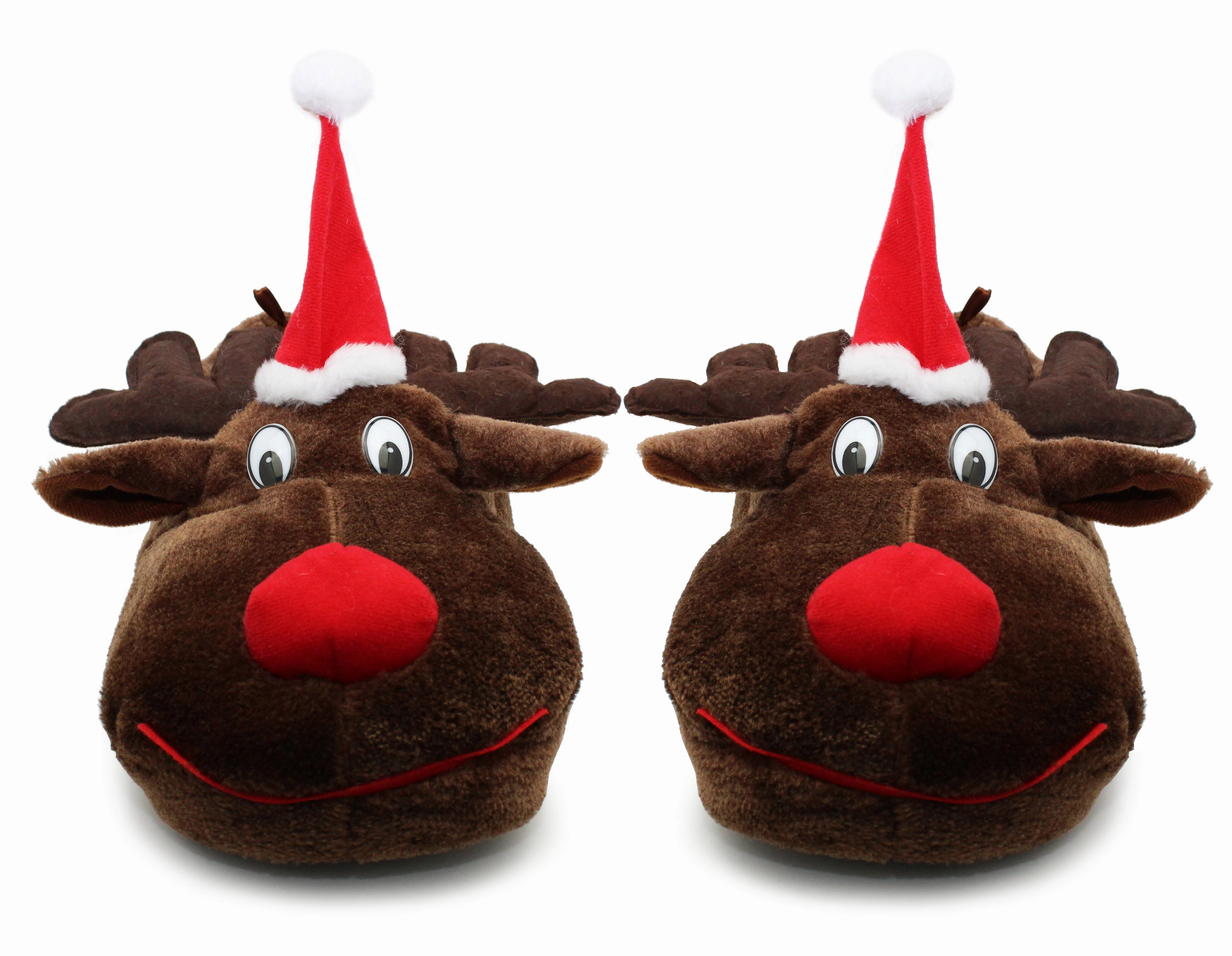 Cozy Knit Slippers Mens Christmas Reindeer Slippers Plush House Shoes Novelty Festive Character Fun Xmas Furry Slippers