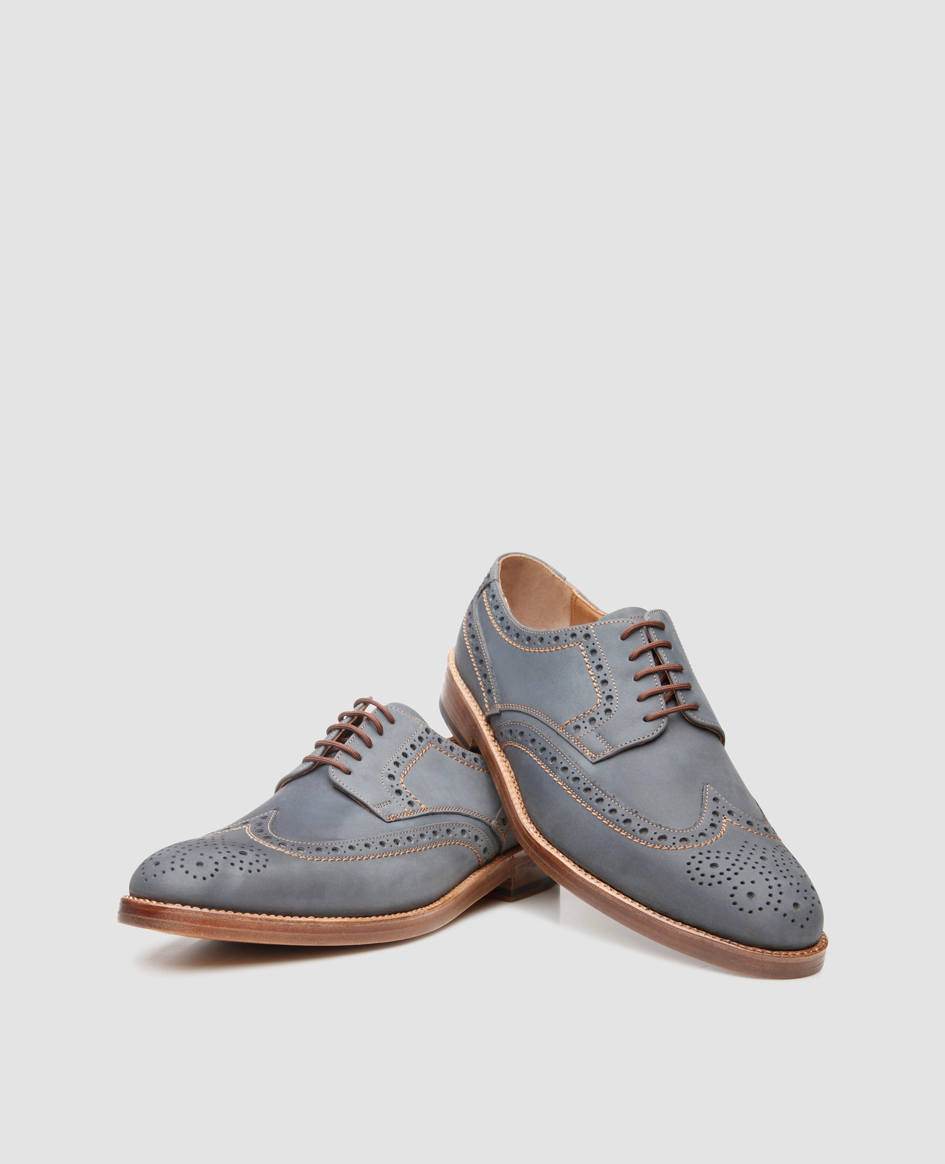 Leather Lace Up Casual Shoes Luzern Full-Brogue J - Jeans