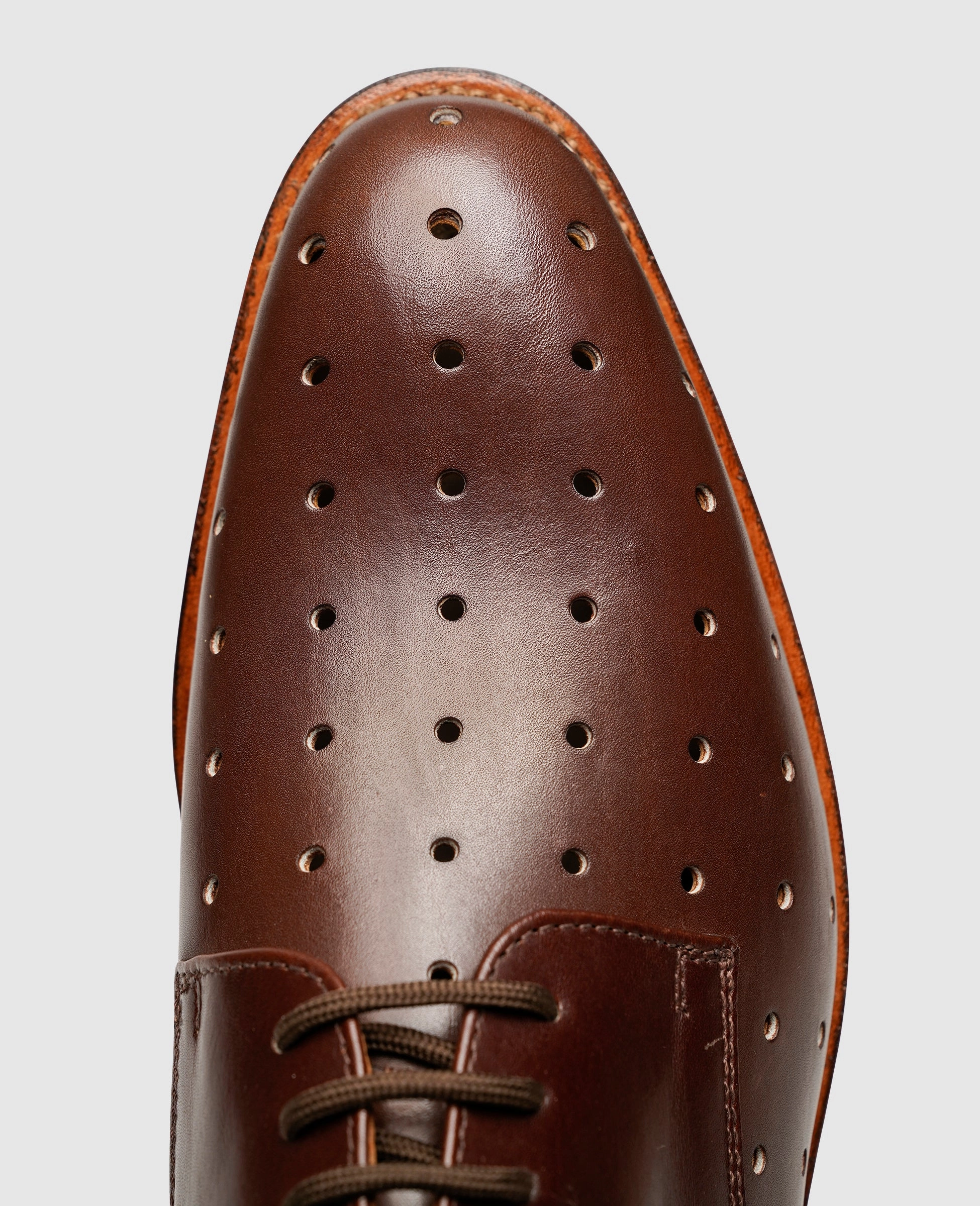 Lace Up Kitten Heel Shoes Luzern Plain TC - Whiskey