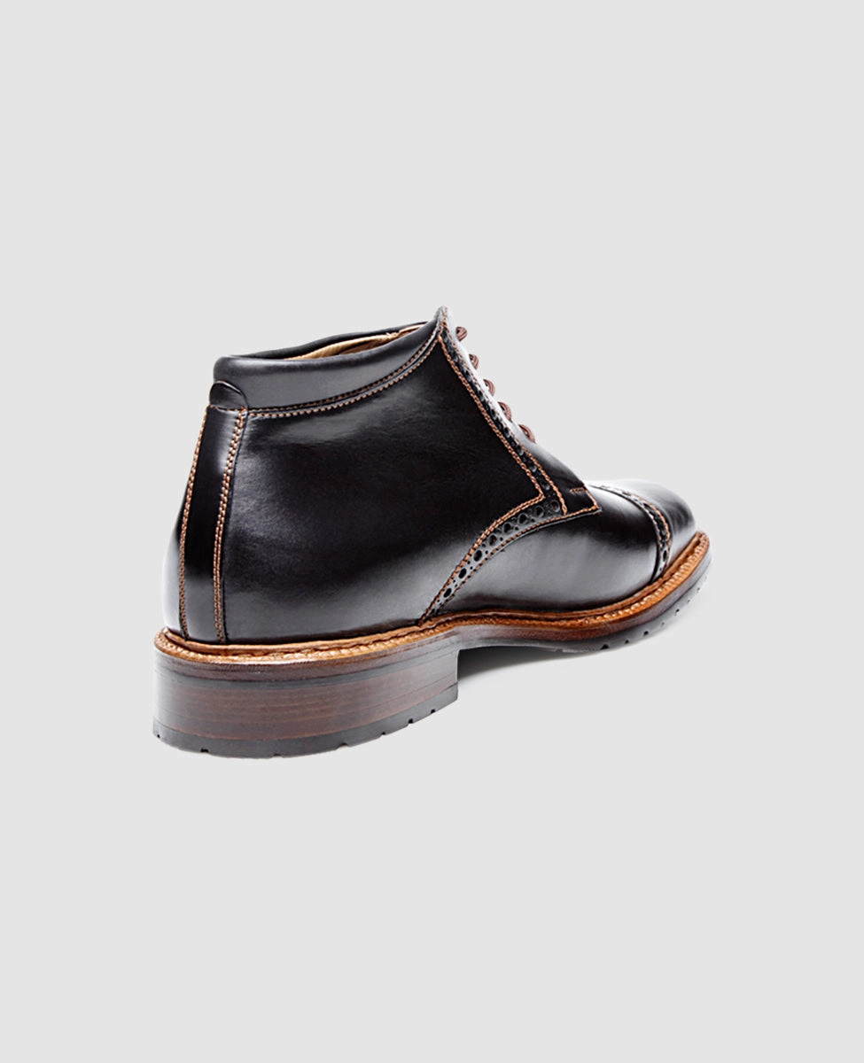 Luzern Quarter-Brogue SC - Black Lace-up Walking Shoe