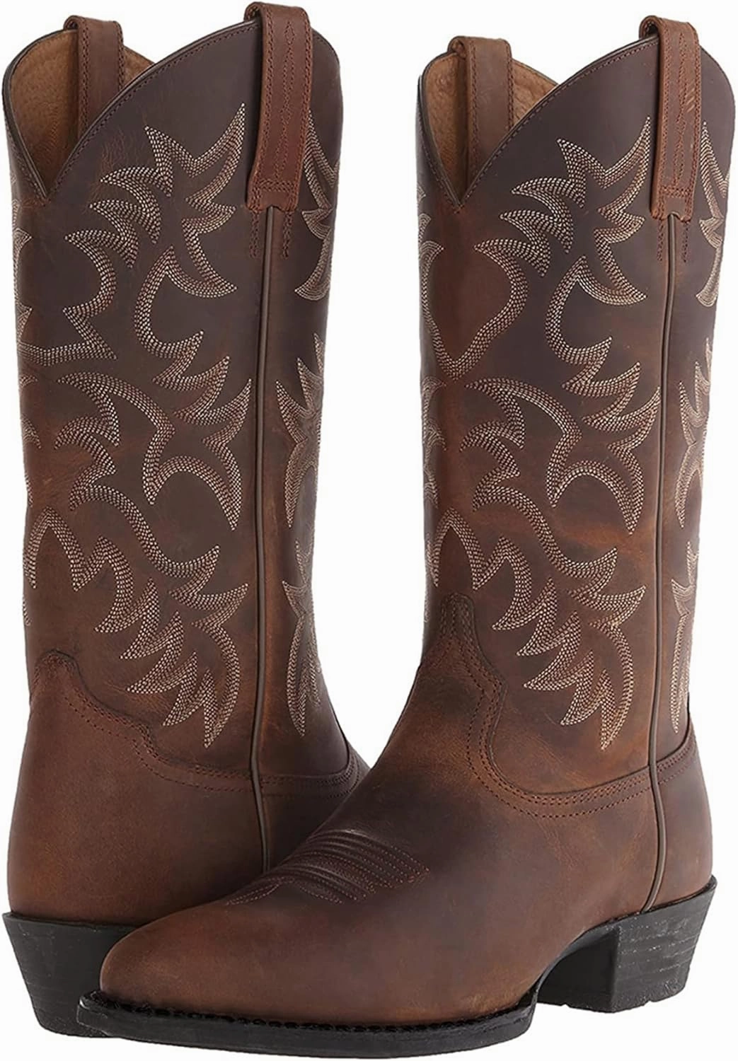 Astm F2413 Boots ADMLZQQ Mens Classic Durable Round Toe Embroidered Western Rodeo Cowboy Boots