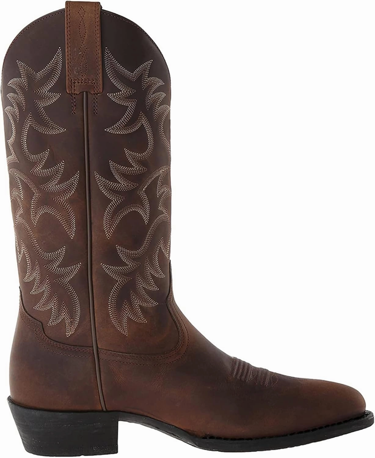 ADMLZQQ Mens Classic Durable Round Toe Embroidered Western Rodeo Cowboy Boots Boots Of Swiftness