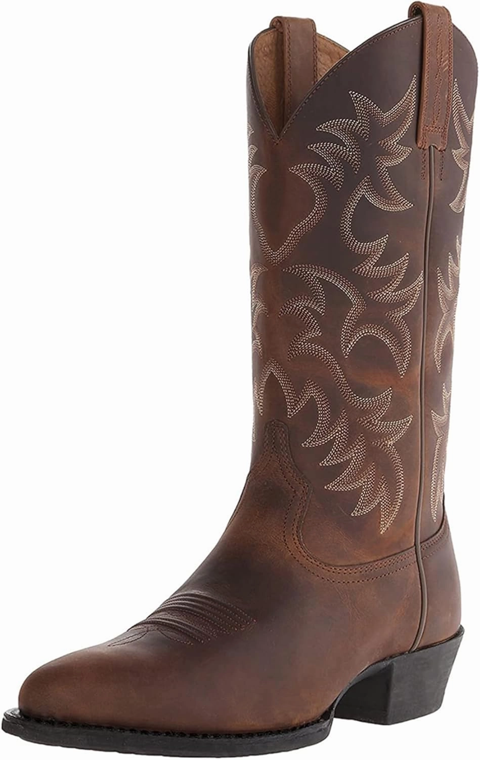 ADMLZQQ Mens Classic Durable Round Toe Embroidered Western Rodeo Cowboy Boots Cougar Paws Boots