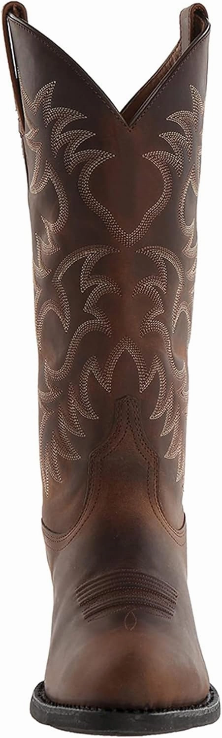 Forever21 Boots ADMLZQQ Mens Classic Durable Round Toe Embroidered Western Rodeo Cowboy Boots