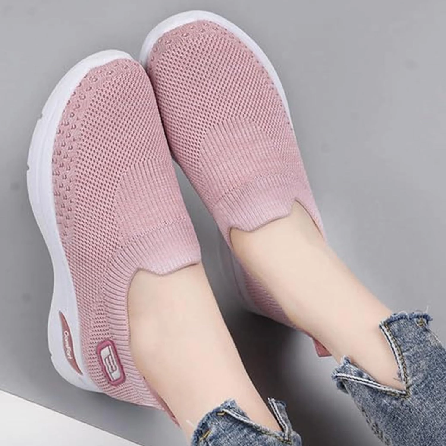Cloudnova Form 2 Sneakers Orthopedic Arch Fit Sneakers for Women Slip-Ins Comfortable Slip On Walking Shoes for Women Mesh Casual Max Cushioning Sneakers Comfort Wear Orthowear Shoes