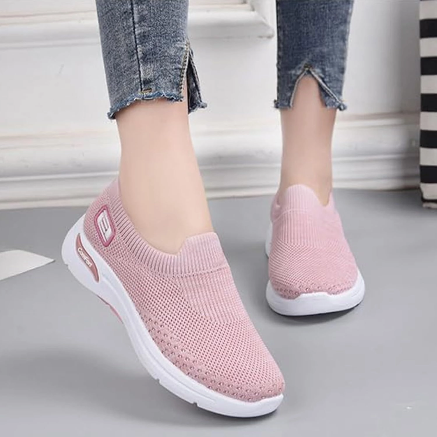Best Sneakers For All Day Walking Orthopedic Arch Fit Sneakers for Women Slip-Ins Comfortable Slip On Walking Shoes for Women Mesh Casual Max Cushioning Sneakers Comfort Wear Orthowear Shoes