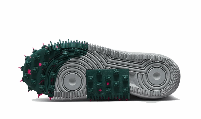 Green And Gray Nike Shoes Nike Air Force 1 Mid Off-White Clear White