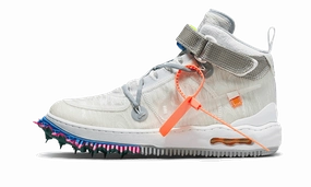 Nike Air Force 1 Mid Off-White Clear White Nike Shoes With Velcro Strap