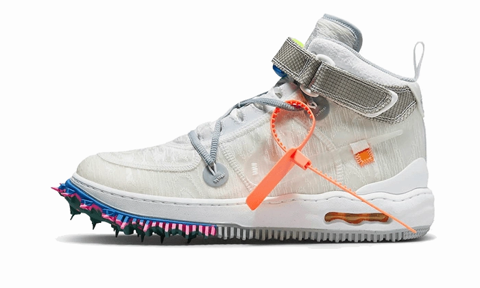 Nike Air Force 1 Mid Off-White Clear White Nike Shoes With Bow
