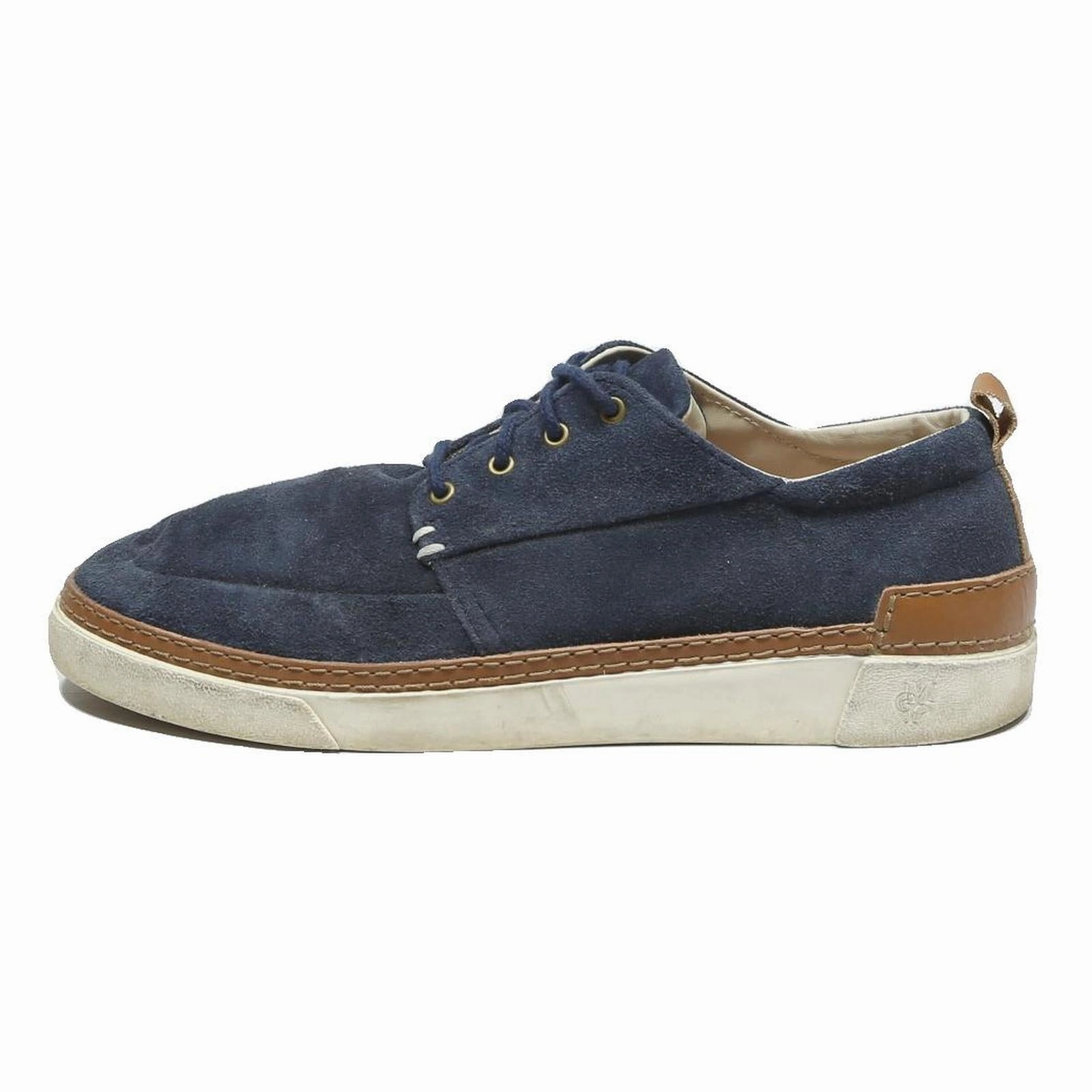 MARC O'POLO Mens Navy Lace-Up Trainers Synthetic UK 7.5 Casual Comfort Faux Patent Leather Oxfords