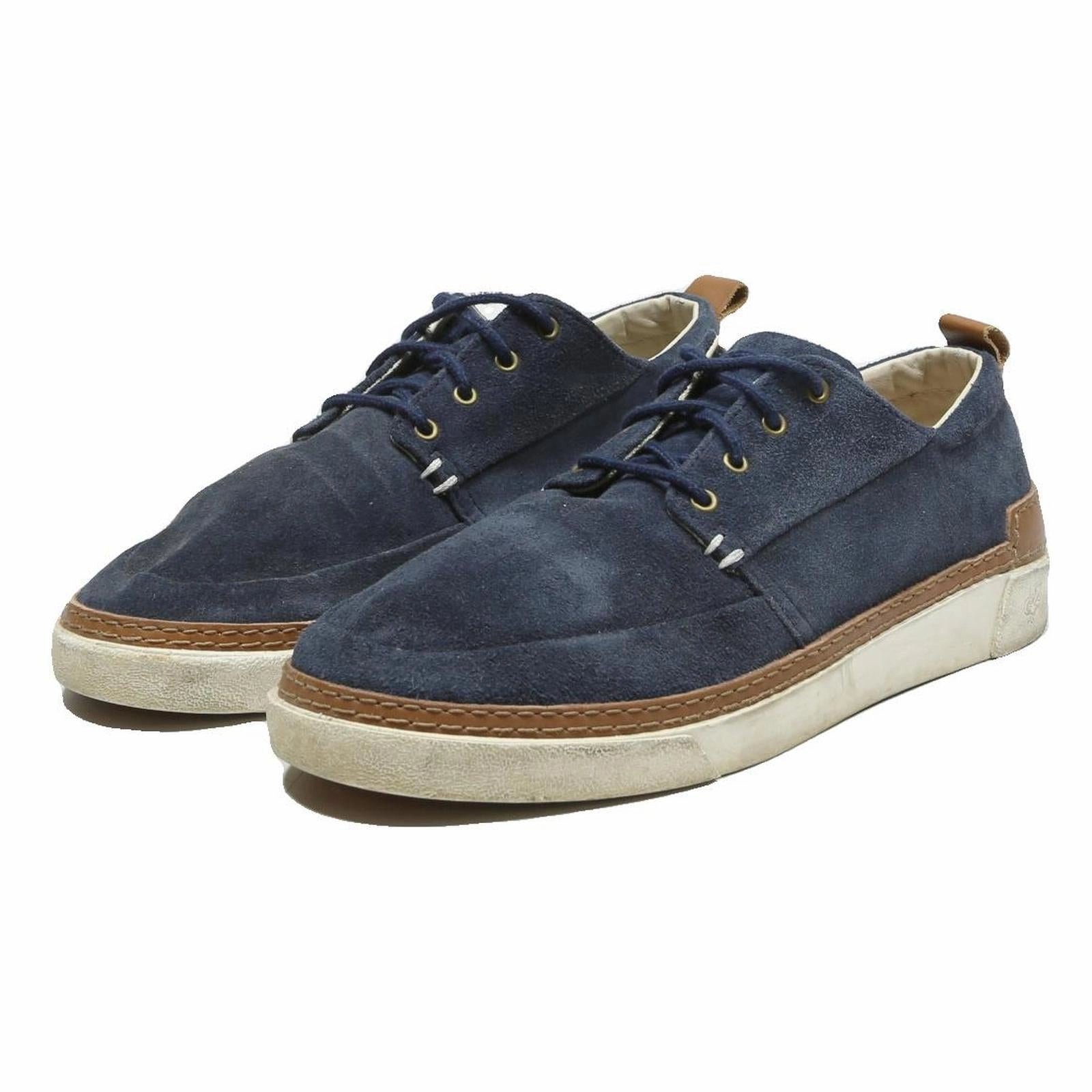 MARC O'POLO Mens Navy Lace-Up Trainers Synthetic UK 7.5 Casual Comfort Plain Toe Canvas Oxfords