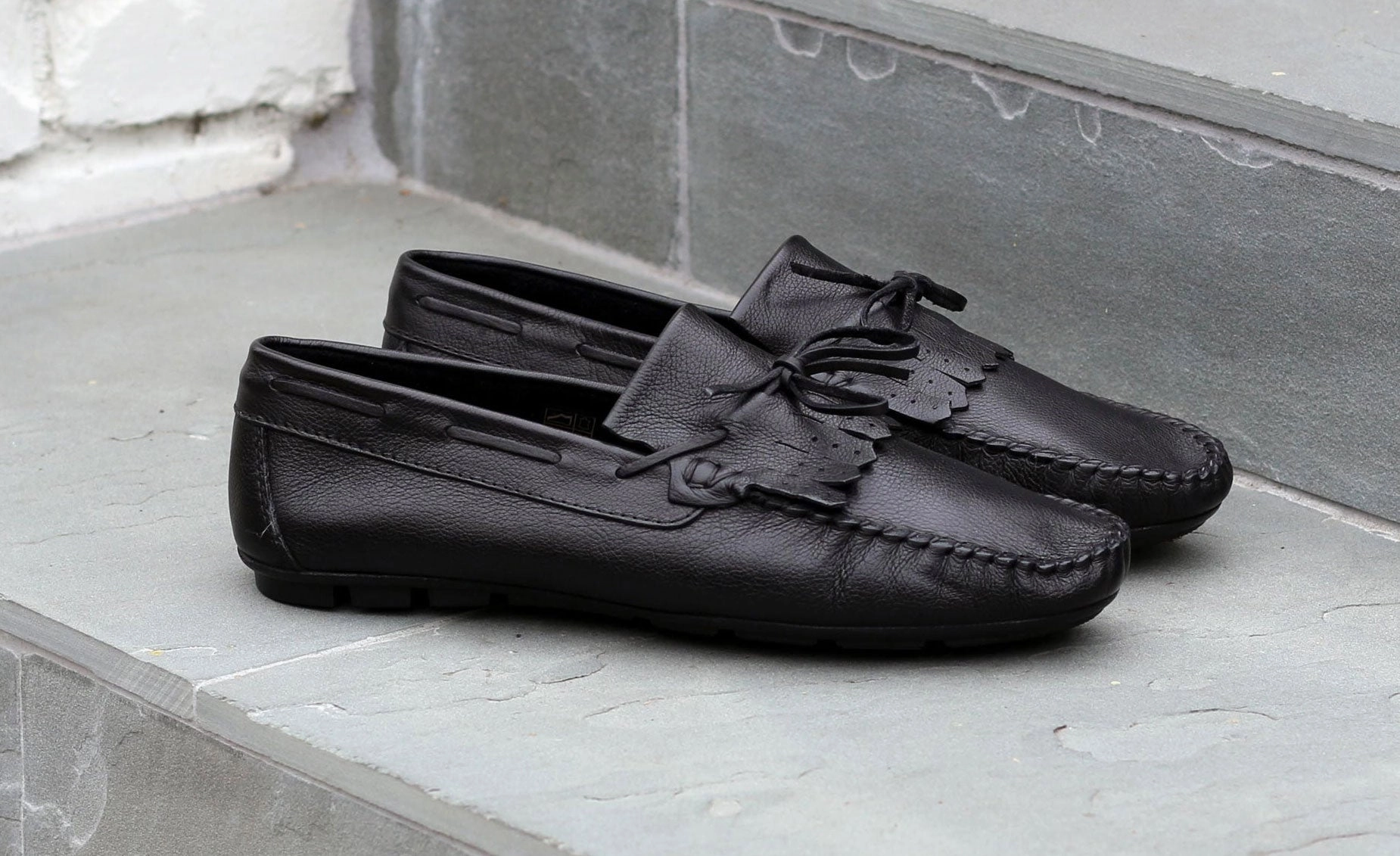 Maurice Supple Calfskin Slip-On Driving Moccasin Black Slip On Shoes Trend