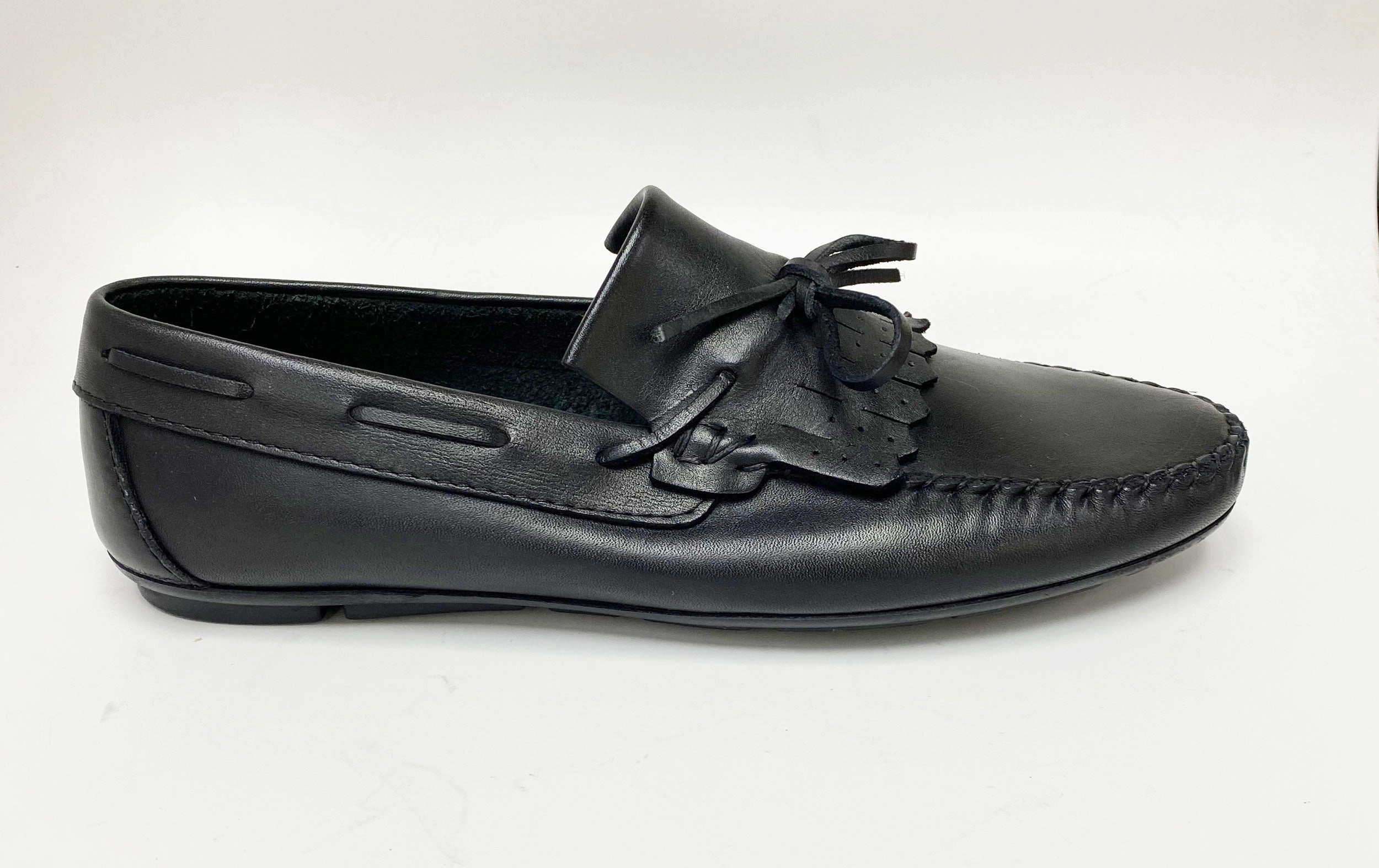 Slip-on Slip Resistant Shoes Maurice Supple Calfskin Slip-On Driving Moccasin Black