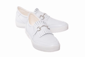 Mc Capri White Wearing Loafers In The Winter