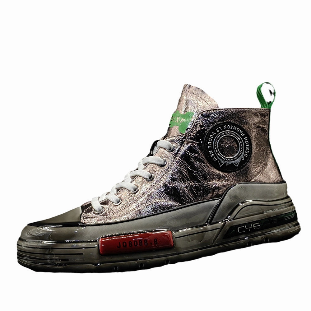 Men Fashion Glossy Leather Ankle Sneakers Nike Volleyball Shoes 2019