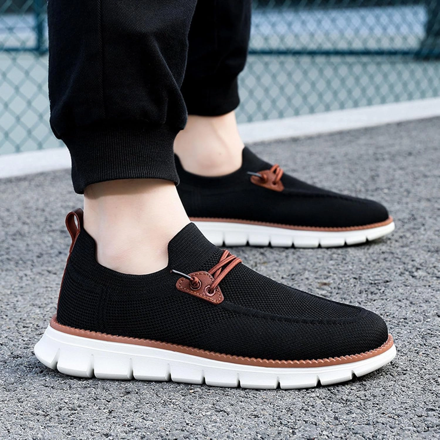 Men Loafers Shoes Casual Slip on Sneakers Fashion Lace up Wolking Dress Business Oxfords Work Lightweight Footwear Sneakers Boots