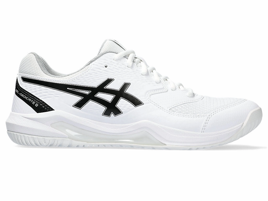 Men's Asics Gel-Dedicate 8, White/Black, 8.5 D Medium Asics Gt 2000 5 Running Shoe