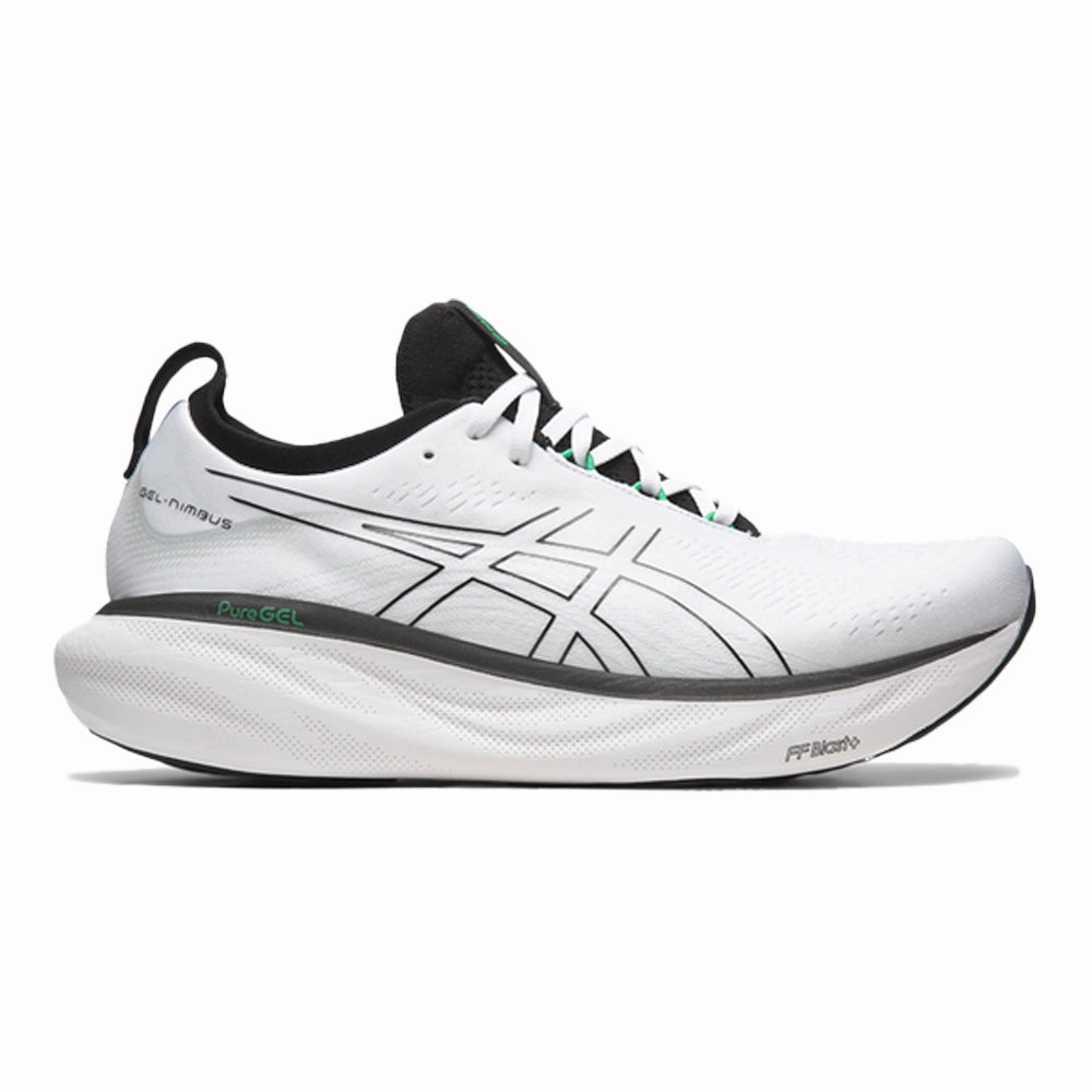 Asics Athletic Shoe Men's Asics Gel-Nimbus 25, White/Black, 12 D Medium