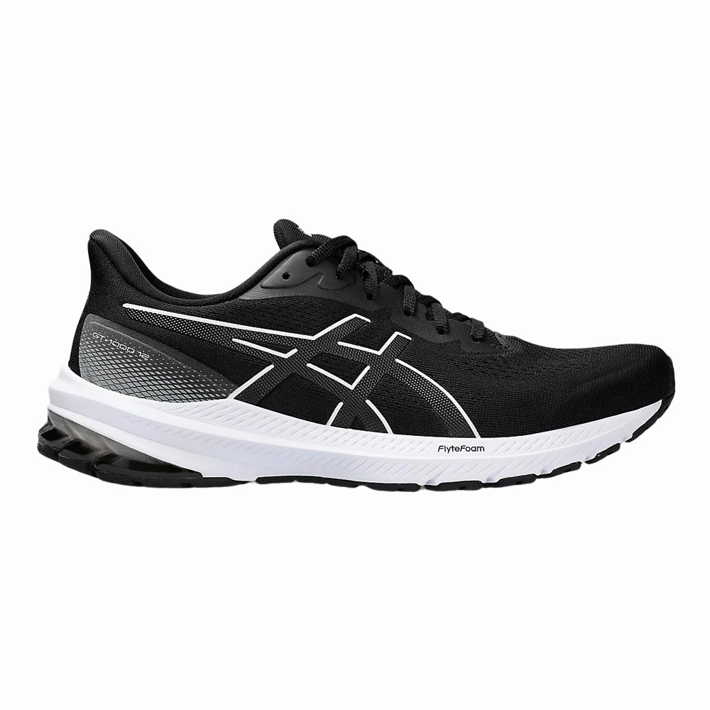 Men's Asics GT-1000 12, Black/White, 12 D Medium Asics Classic Running Shoes
