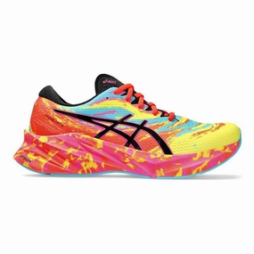 Asics Multicourt Tennis Shoes Men's Asics Novablast 3, Aquarium/Vibrant Yellow, 13 D Medium