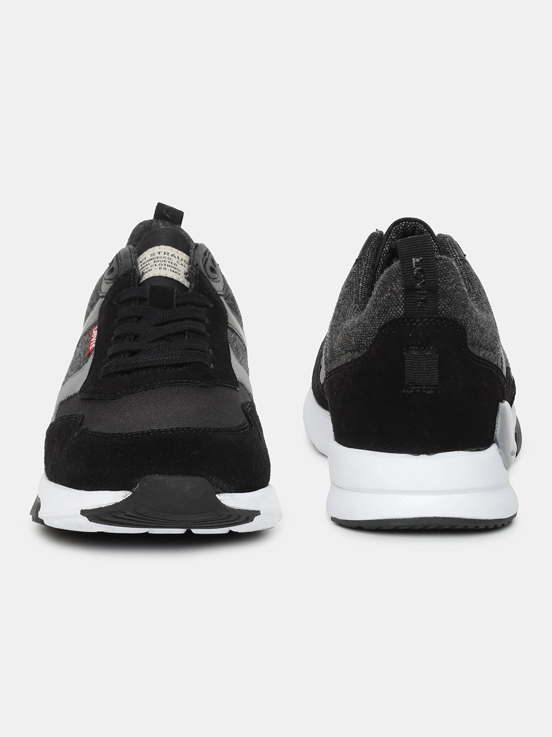 Men's Black and Grey Colorblock Shoes Animal Print Sneakers