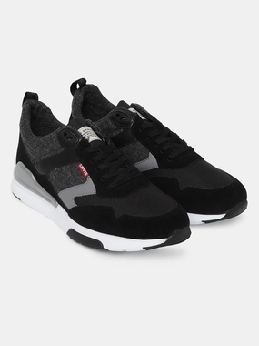 Tennis Shoes Or Sneakers Men's Black and Grey Colorblock Shoes