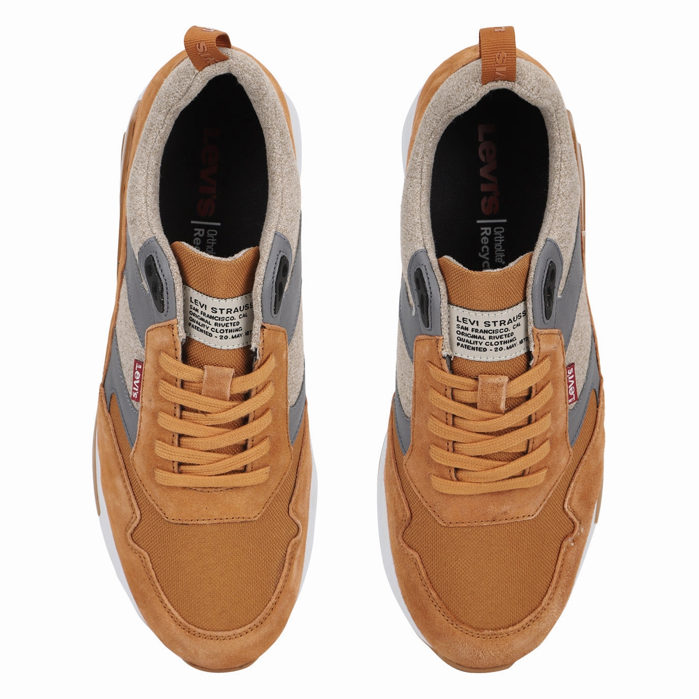 Men's Brown and Grey Colorblock Shoes Engineering Sneakers