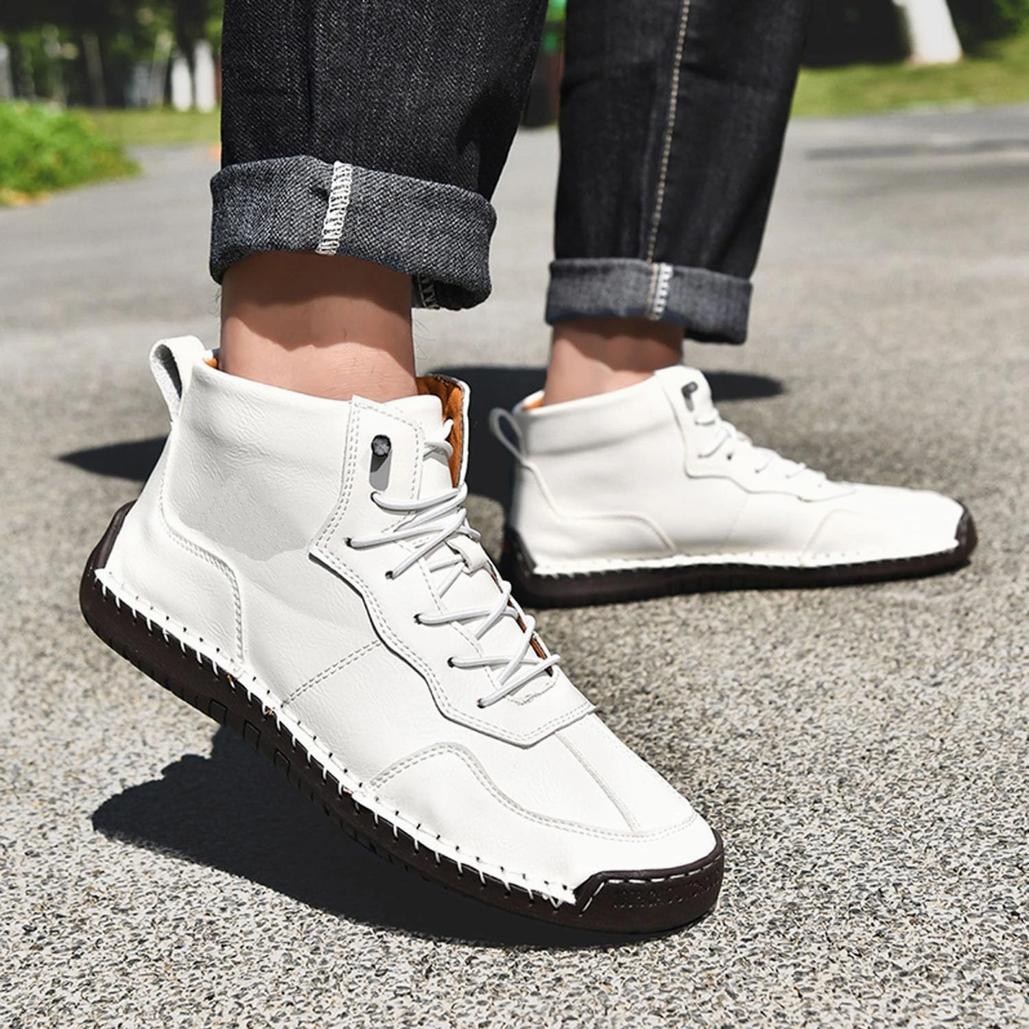 Lexington Boots Men's Lace Up Italian Handmade Chukka Boots,Sawbehind Mens Boots,Sawbehind Leather Boot s Mens Waterproof Non-Slip Comfortable Handmade Leather Boot