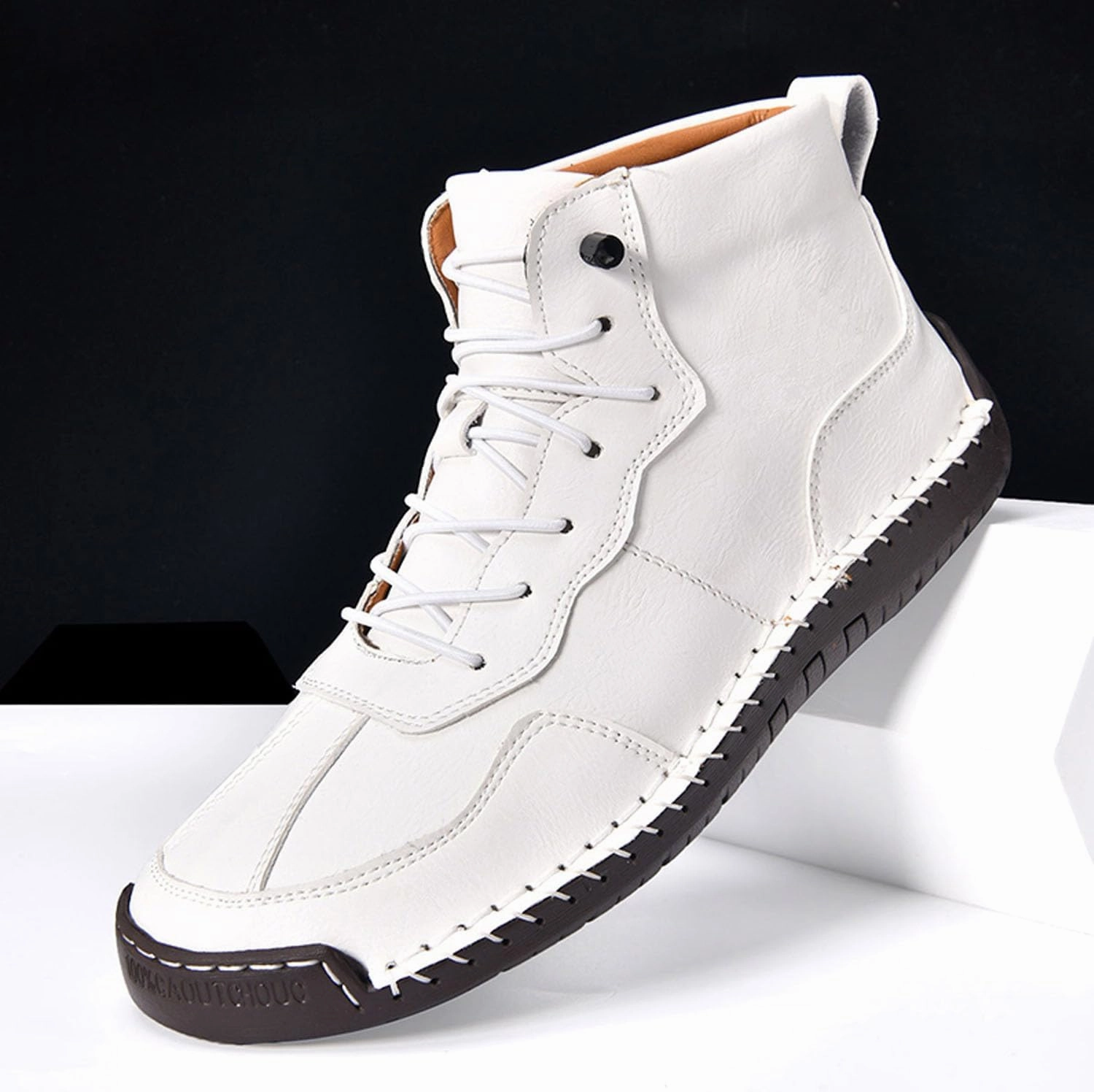 Men's Lace Up Italian Handmade Chukka Boots,Sawbehind Mens Boots,Sawbehind Leather Boot s Mens Waterproof Non-Slip Comfortable Handmade Leather Boot Ww2 Army Boots