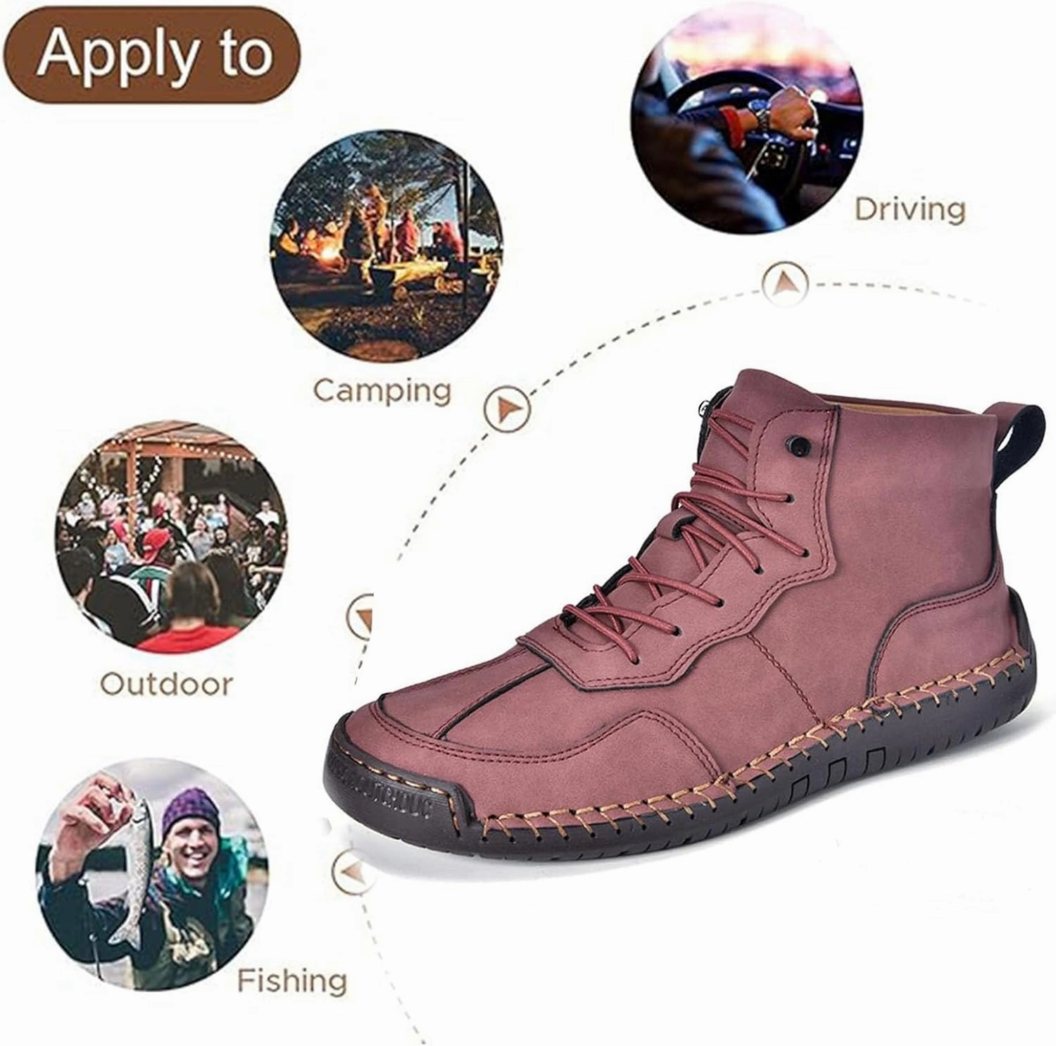 Carhart Boots Men's Lace Up Italian Handmade Chukka Boots,Sawbehind Mens Boots,Sawbehind Leather Boot s Mens Waterproof Non-Slip Comfortable Handmade Leather Boot