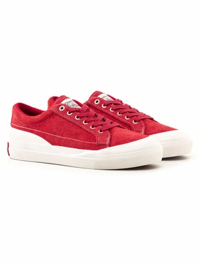 Custom Sneakers Online Men's Red & White Low Top Suede Casual Shoes