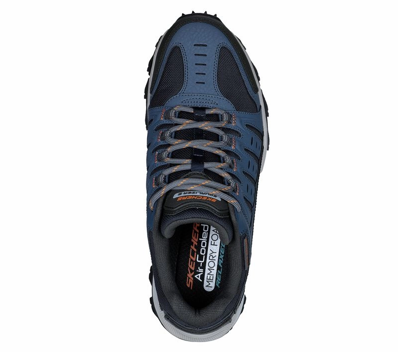 Best Trail Running Shoes 2017 Men's Wide Fit Skechers 237501 Equalizer 5.0 Trail-Solix Walking Sneakers - Navy/Orange